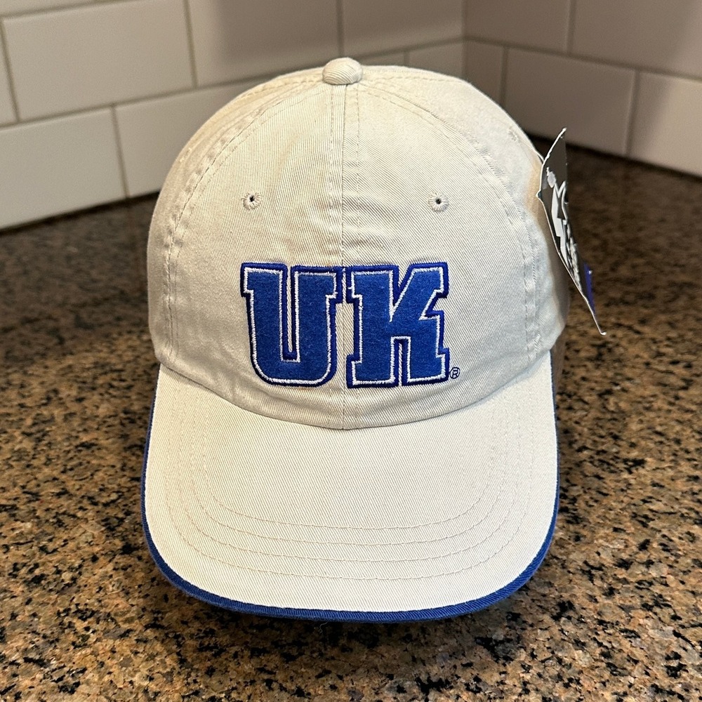 Vtg 90s Kentucky Wildcats Starter Hat Strap Back Beige Deadstock New
